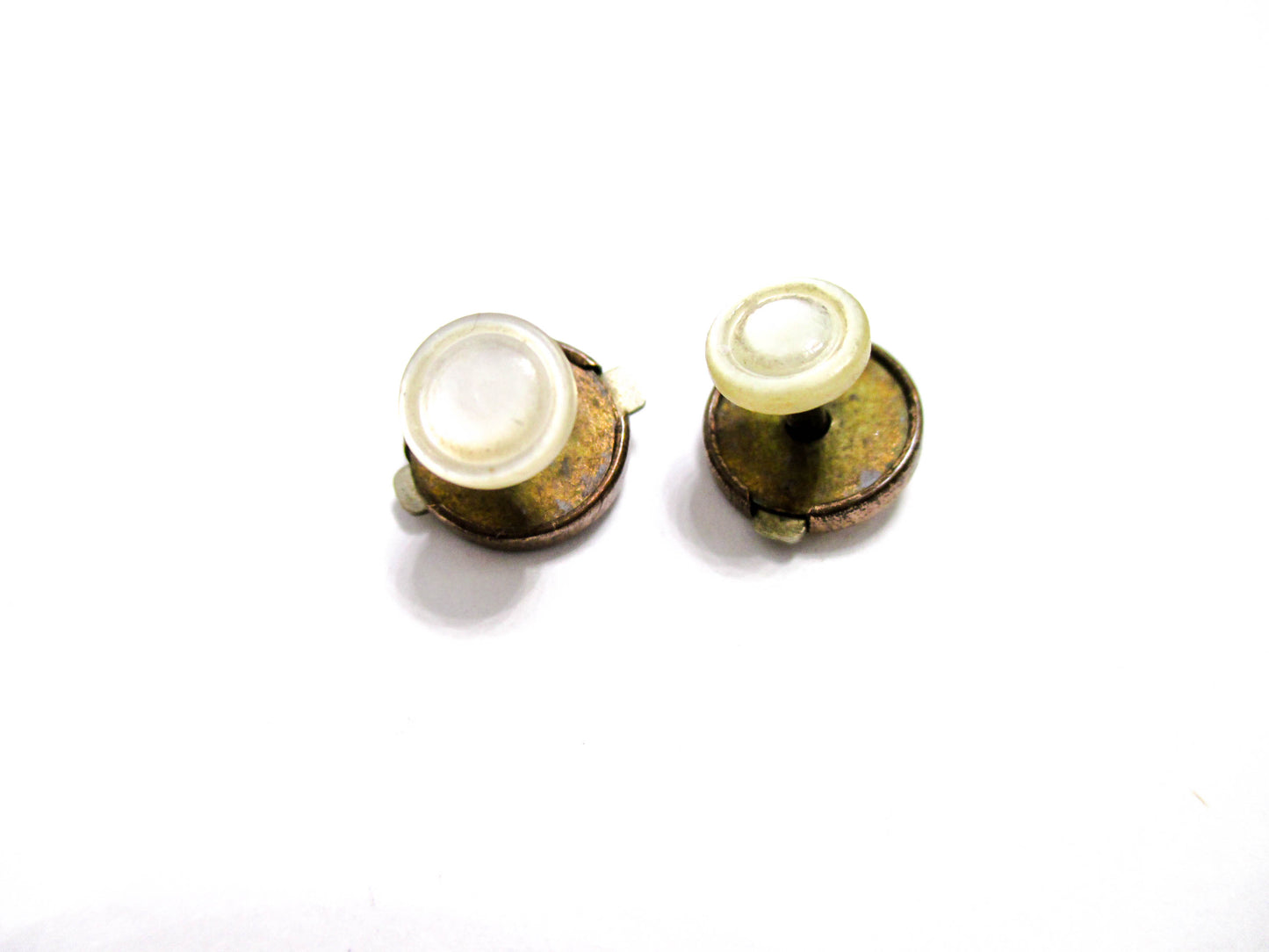 1880s Bachelor Button Studs - Mother of Pearl Tops
