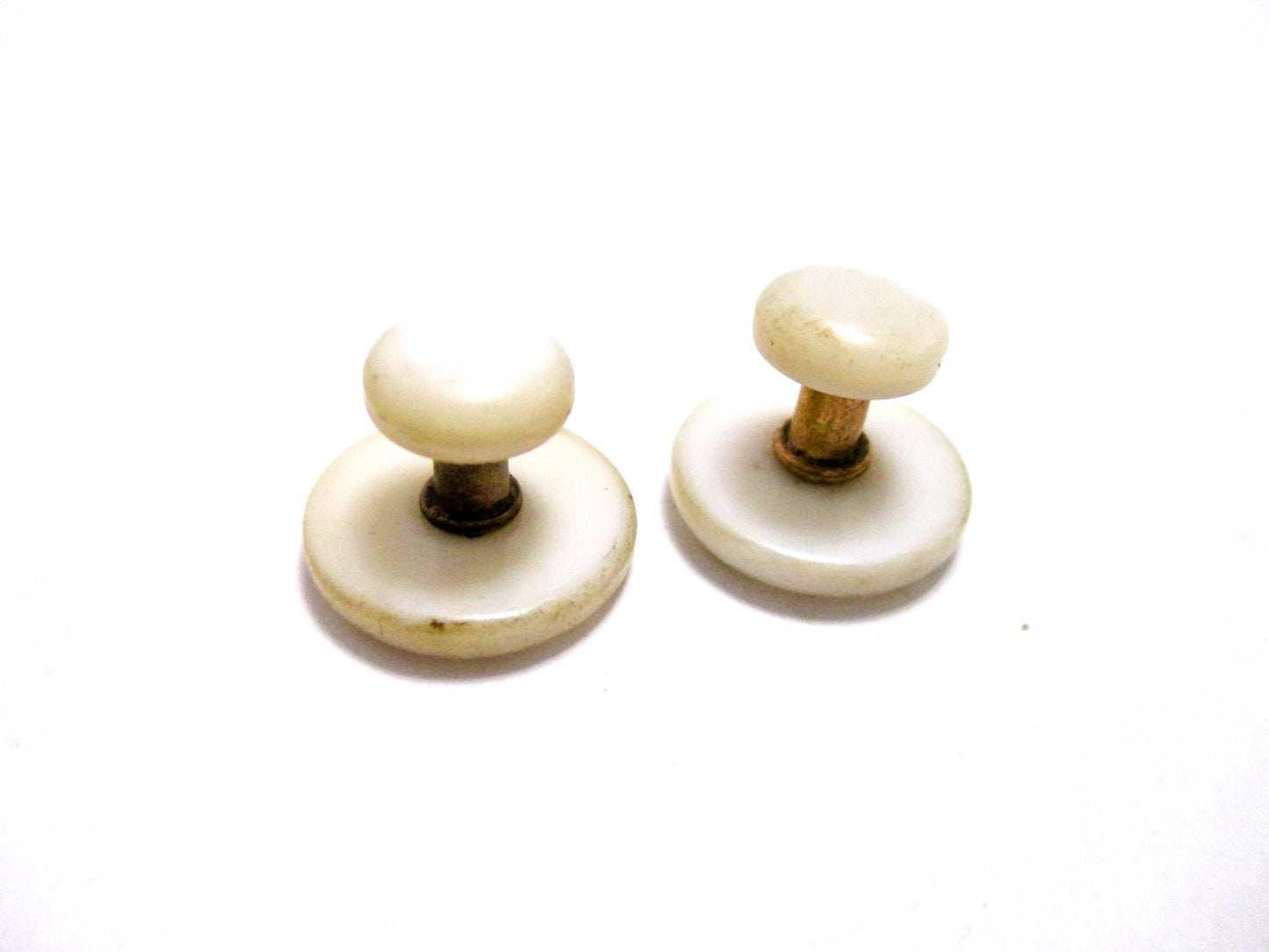 Vintage Collar Stud Lot of 2 - Short Mother of Pearl
