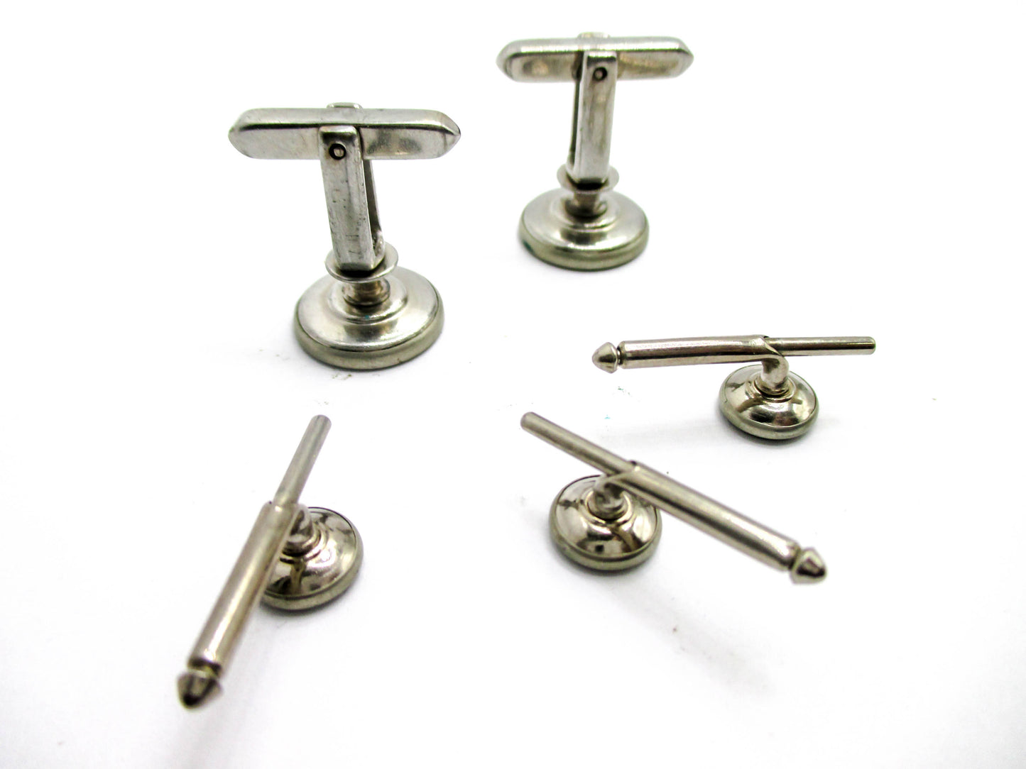 Vintage Black Tuxedo Stud and Cuff Link Set