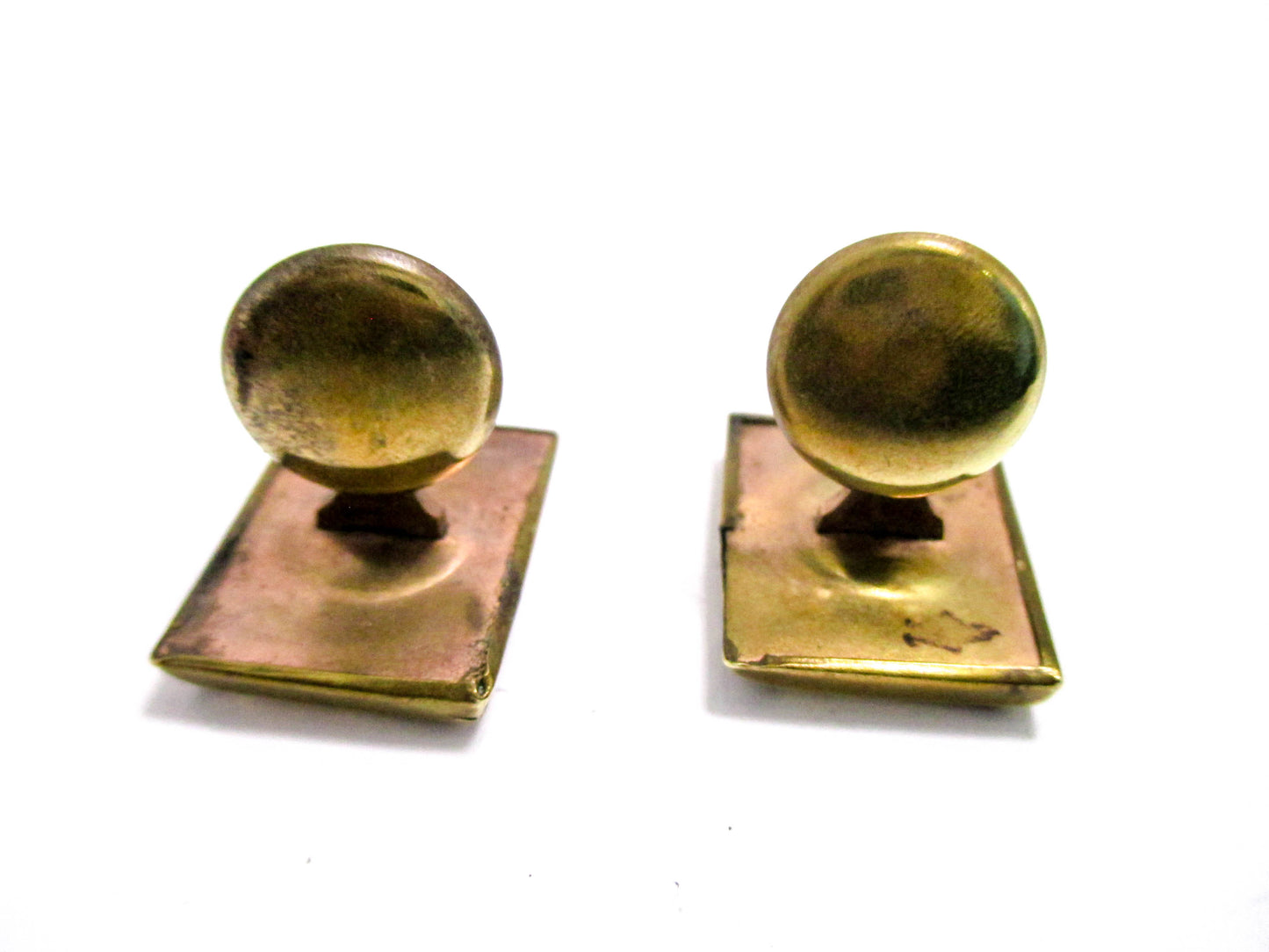 Victorian Cuff Buttons - Yellow Gold Tone, Rhombus Design