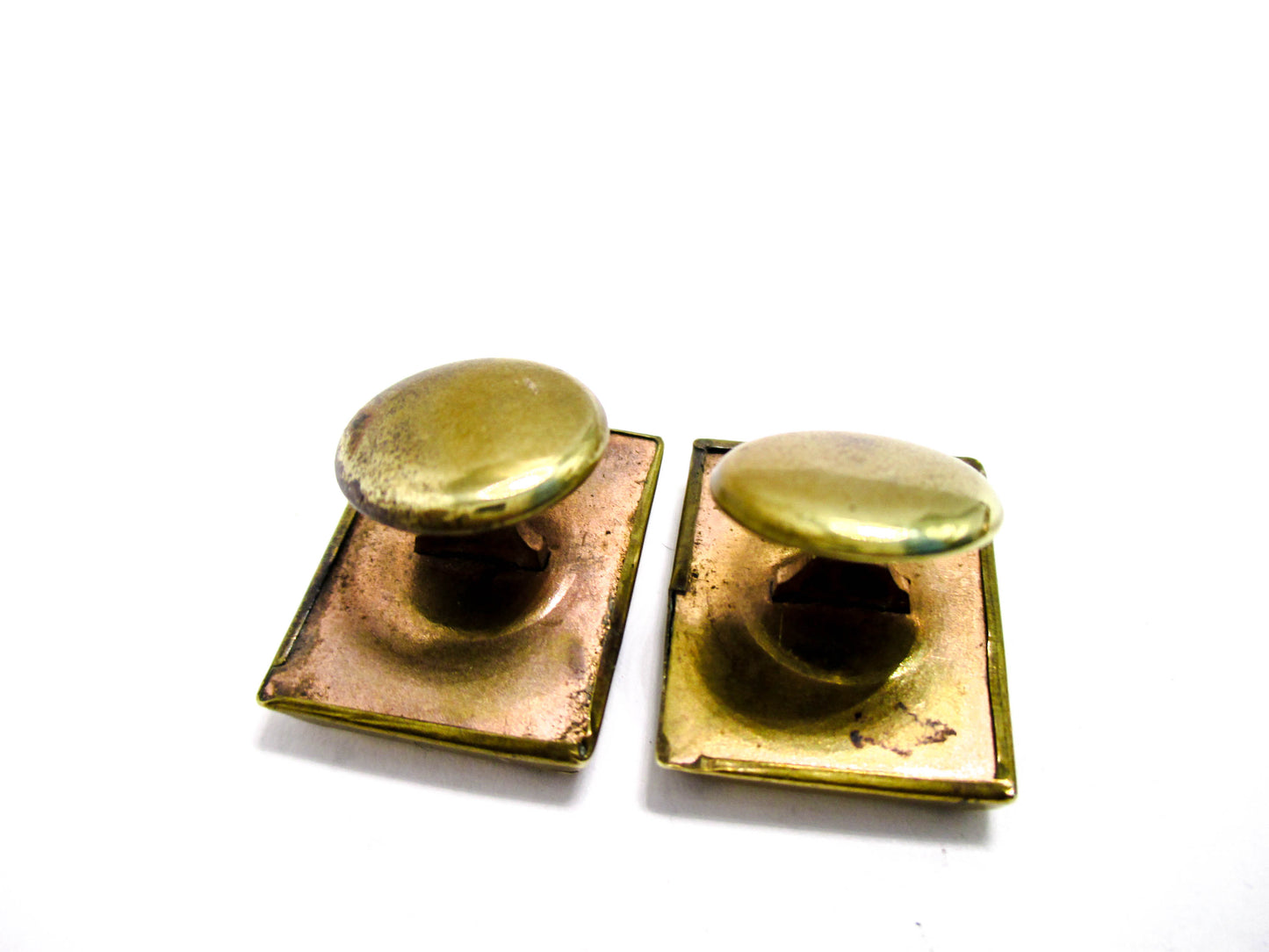 Victorian Cuff Buttons - Yellow Gold Tone, Rhombus Design