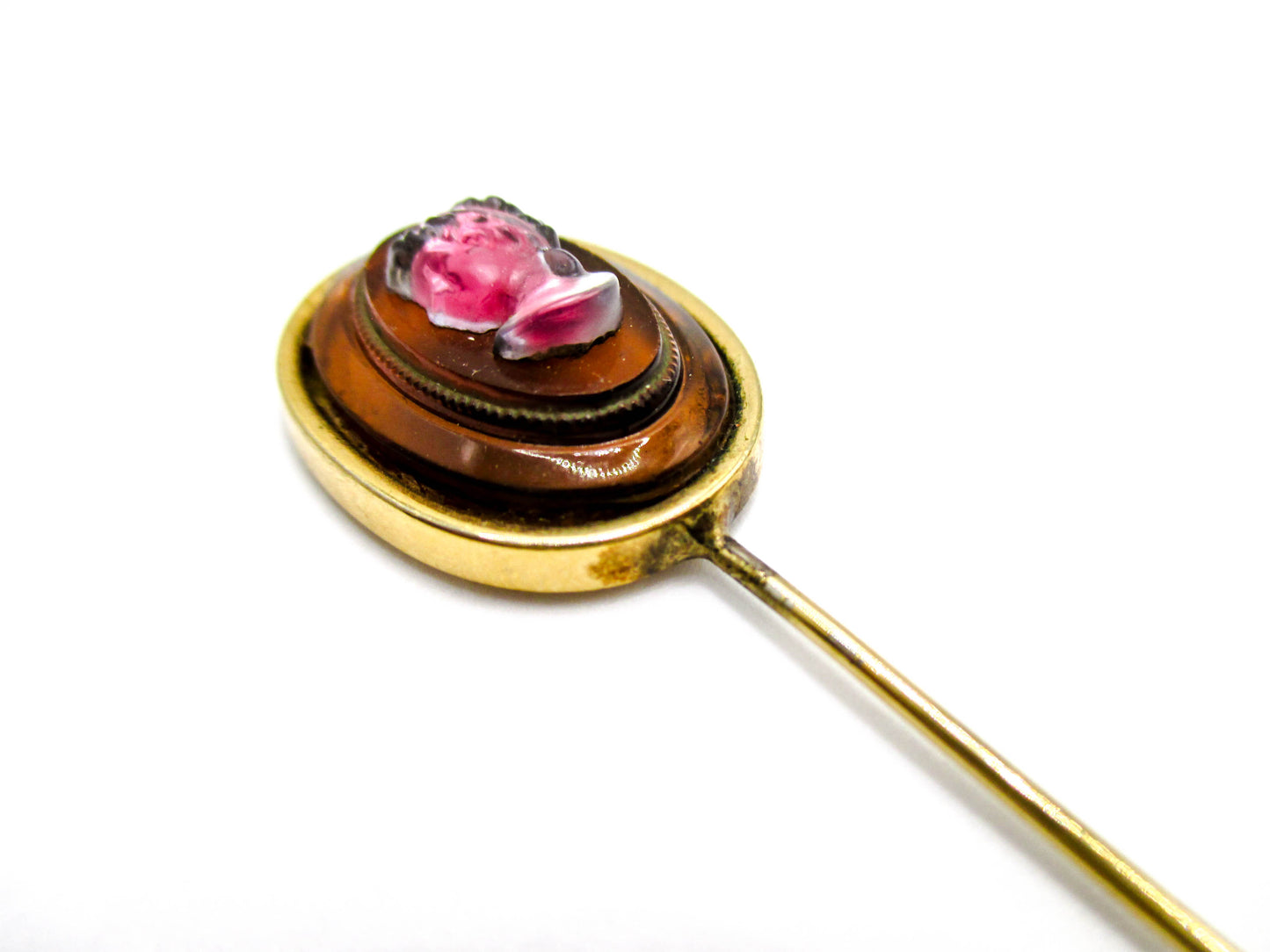 Vintage Cameo Glass Stick Pin - Could She Be Juliana D&E?