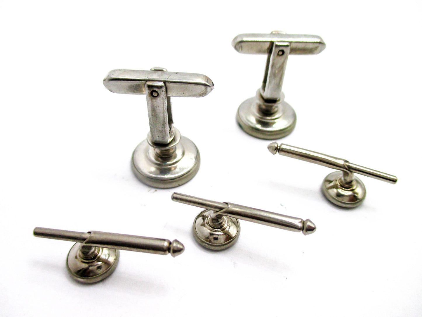Vintage Black Tuxedo Stud and Cuff Link Set