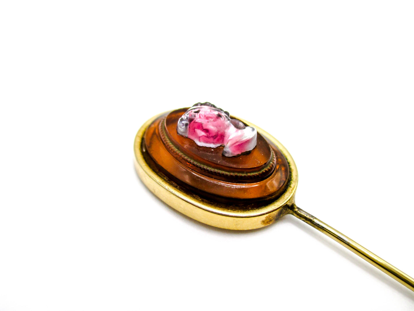 Vintage Cameo Glass Stick Pin - Could She Be Juliana D&E?