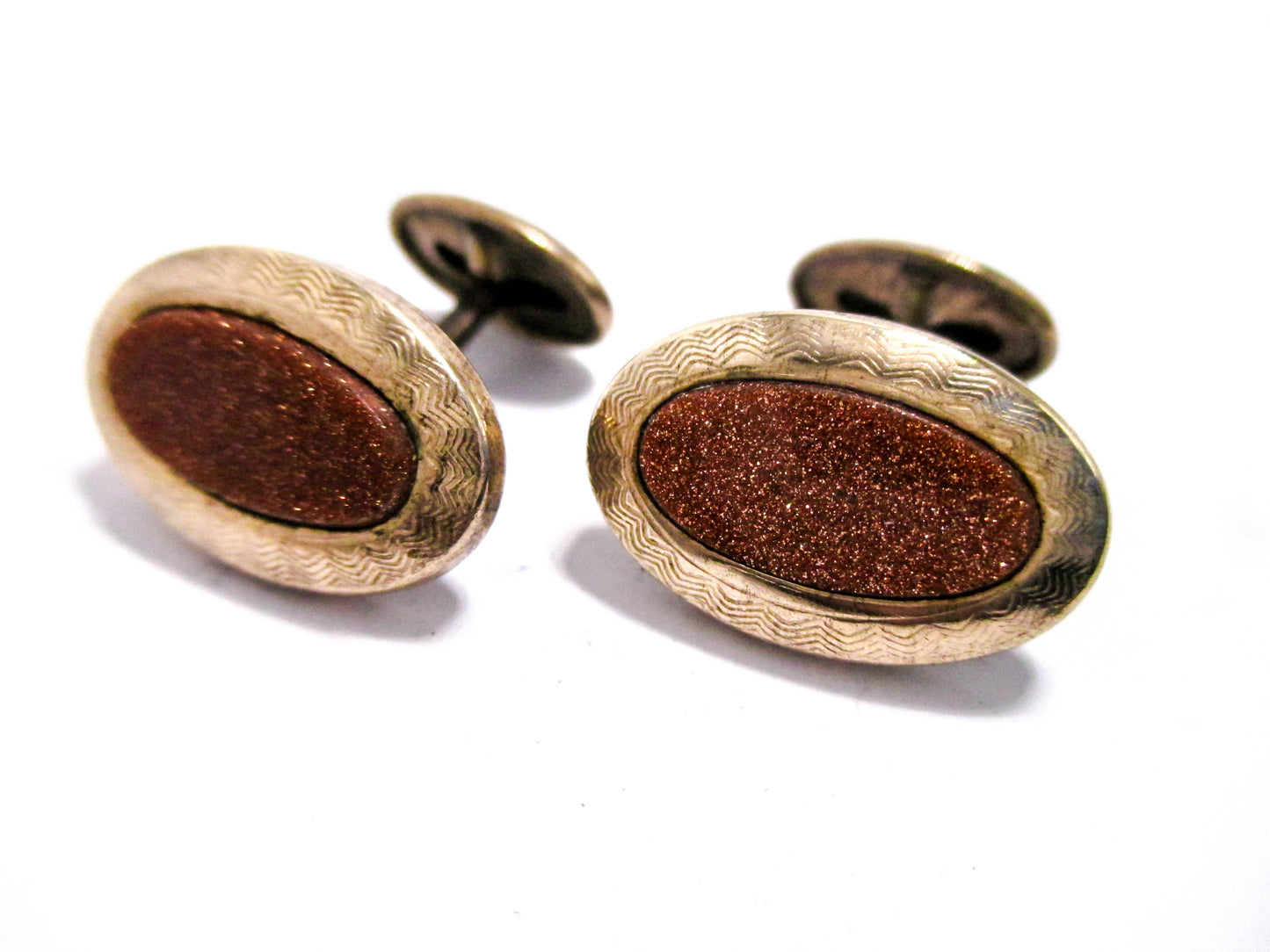 Goldstone Cufflinks - Early 1900s Edwardian Men's Fashion