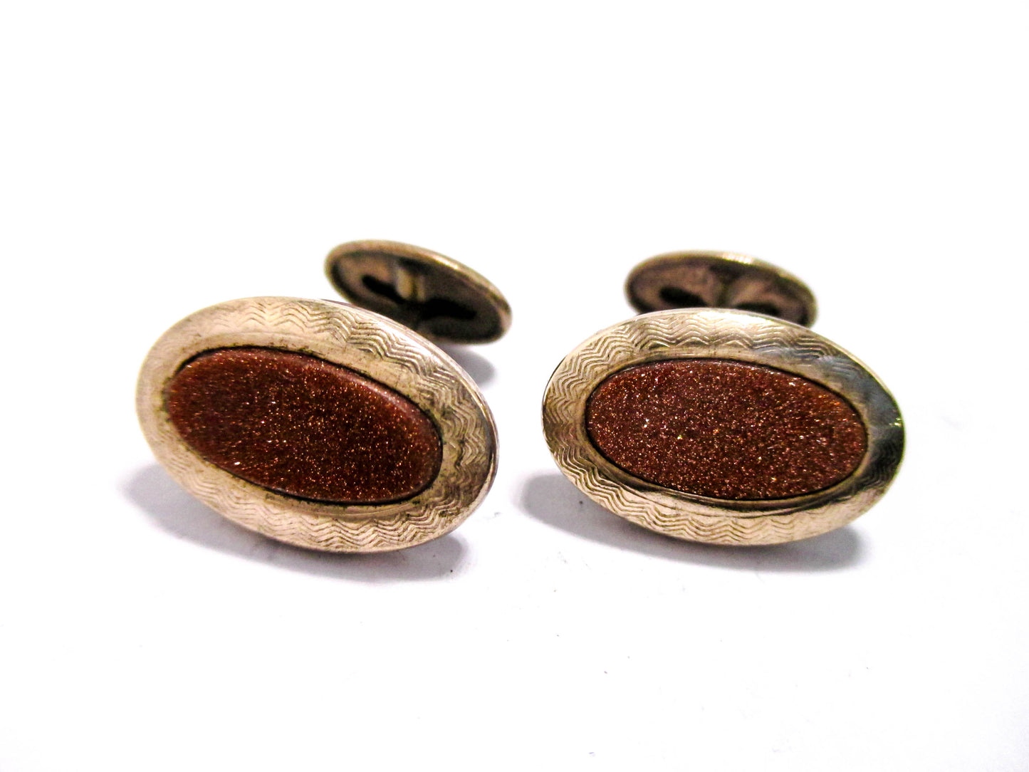Goldstone Cufflinks - Early 1900s Edwardian Men's Fashion