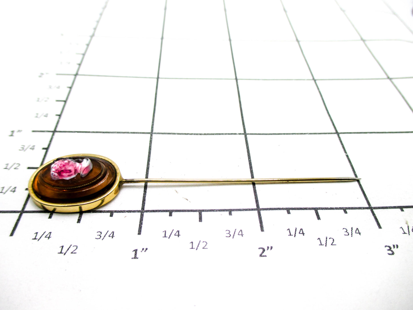 Vintage Cameo Glass Stick Pin - Could She Be Juliana D&E?