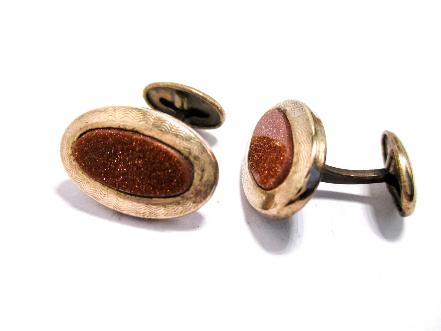 Goldstone Cufflinks - Early 1900s Edwardian Men's Fashion