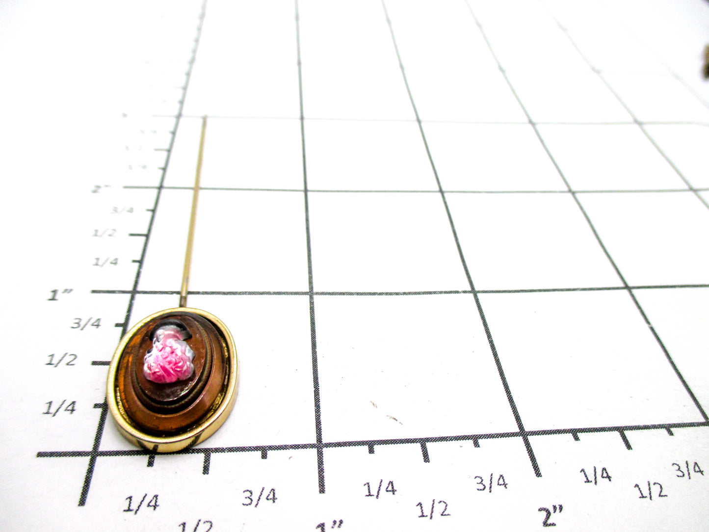 Vintage Cameo Glass Stick Pin - Could She Be Juliana D&E?