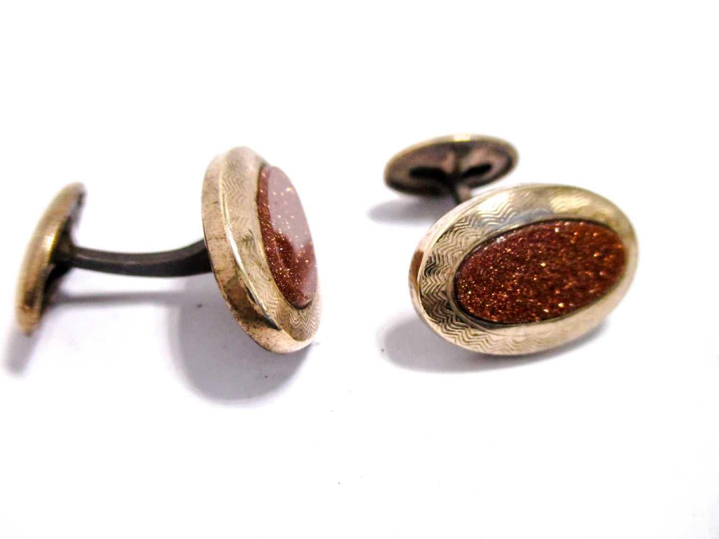 Goldstone Cufflinks - Early 1900s Edwardian Men's Fashion