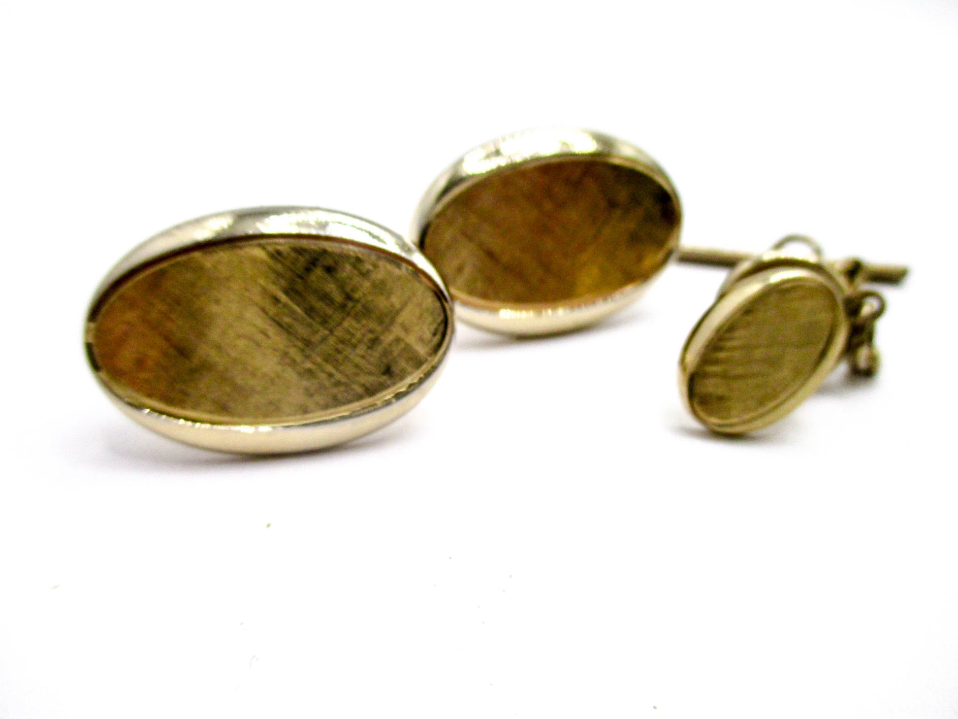 Gold Tone Business Set Cufflinks and Lapel Pin