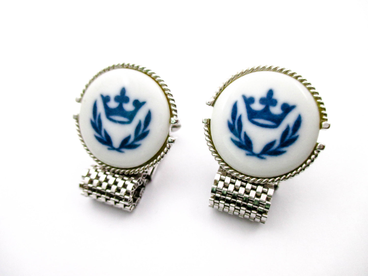 Vintage Denmark Crown Cufflinks - Swank Jewelry
