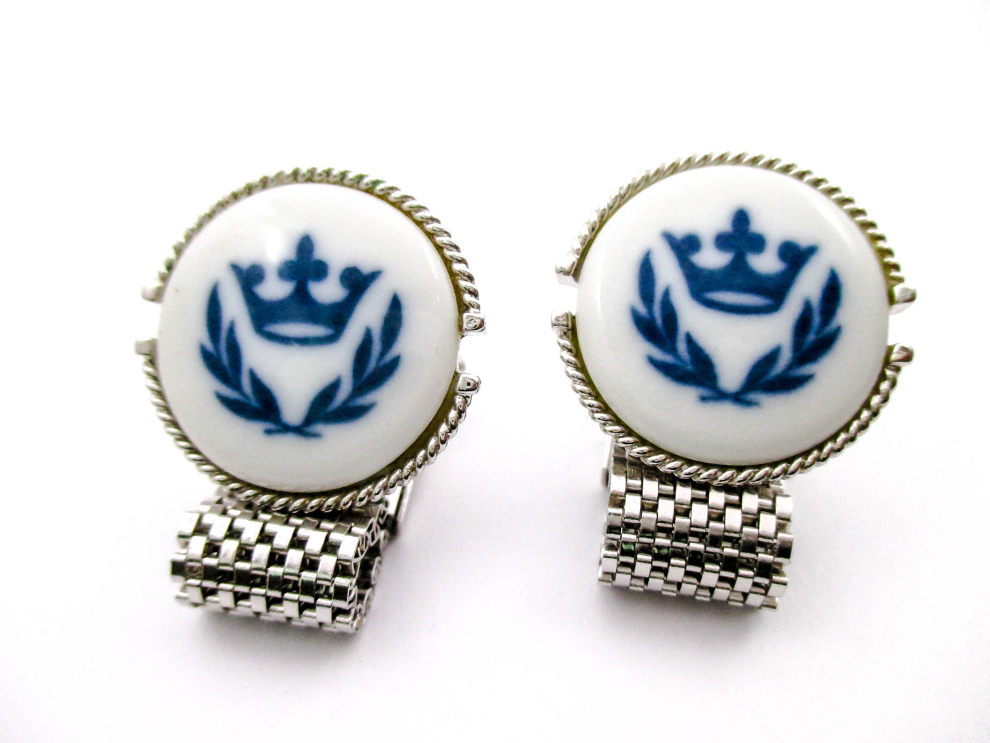 Vintage Denmark Crown Cufflinks - Swank Jewelry