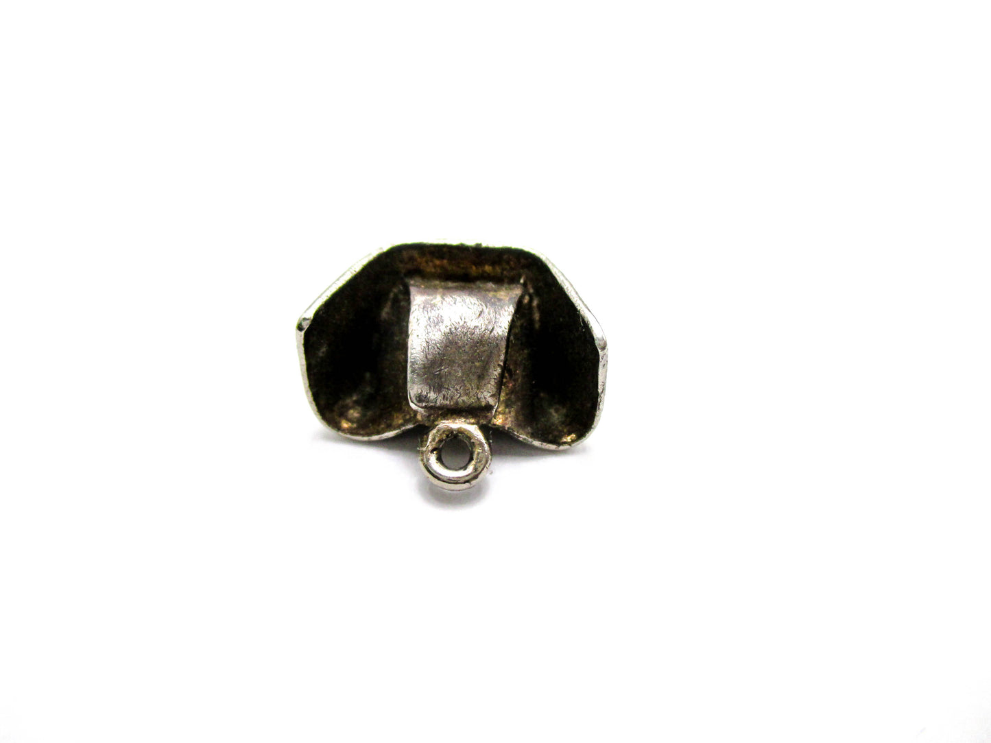 Vintage Nurses Cap Charm - Aged Silver