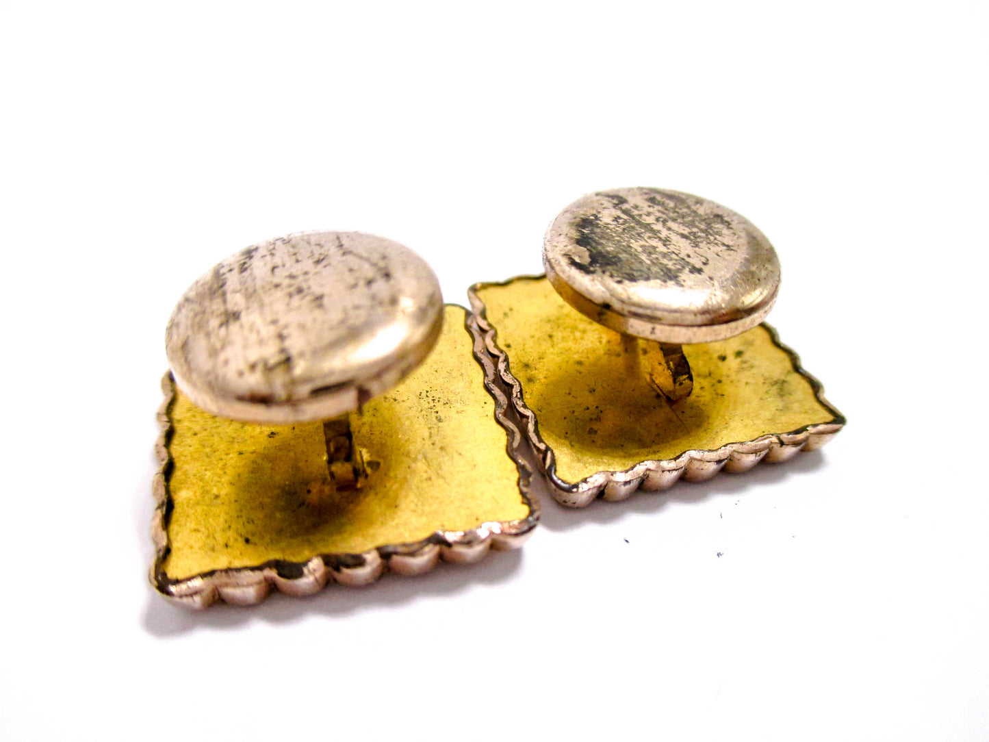 Victorian Goldstone Cuff Buttons - Antique Men's Jewelry