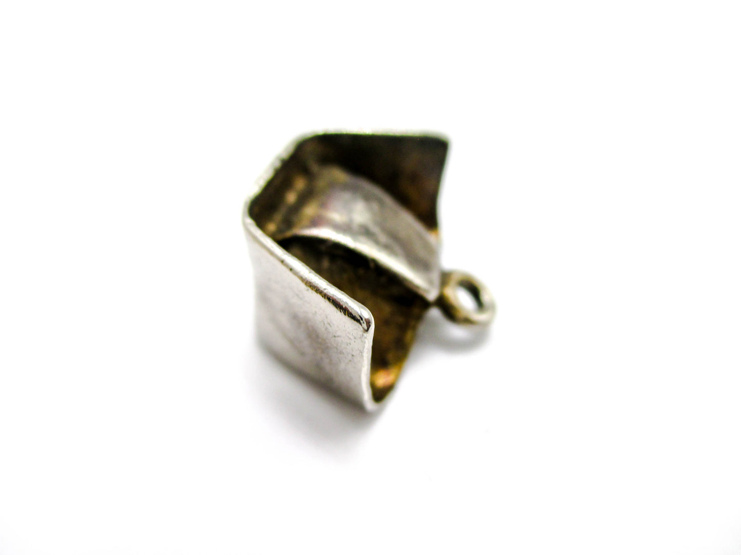 Vintage Nurses Cap Charm - Aged Silver