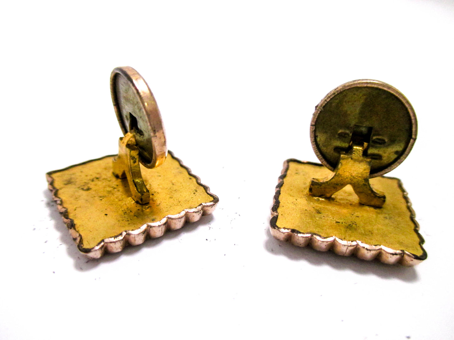 Victorian Goldstone Cuff Buttons - Antique Men's Jewelry