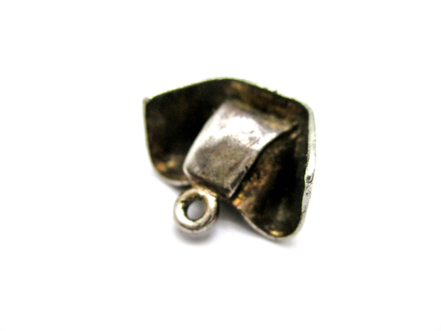 Vintage Nurses Cap Charm - Aged Silver