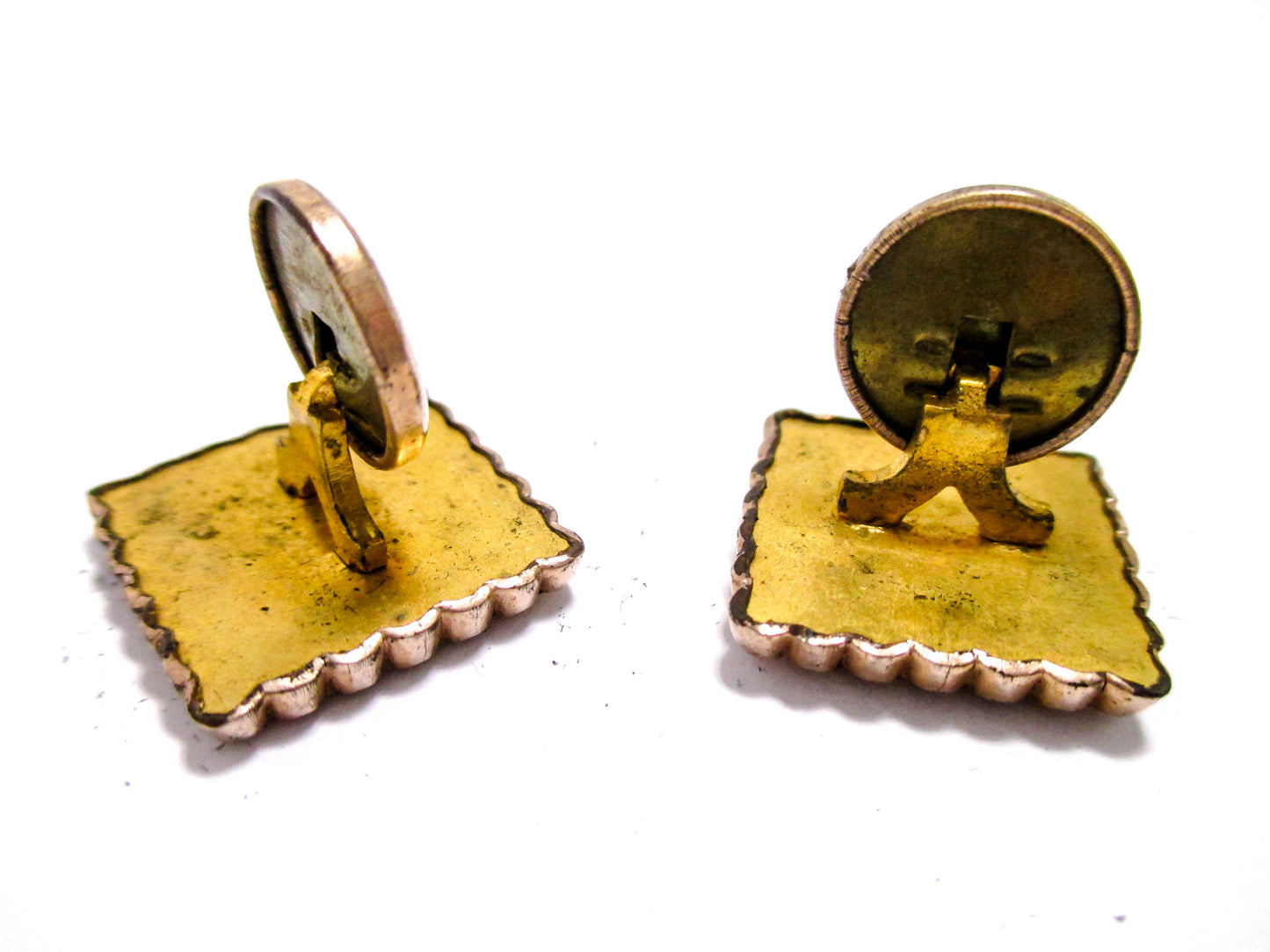 Victorian Goldstone Cuff Buttons - Antique Men's Jewelry