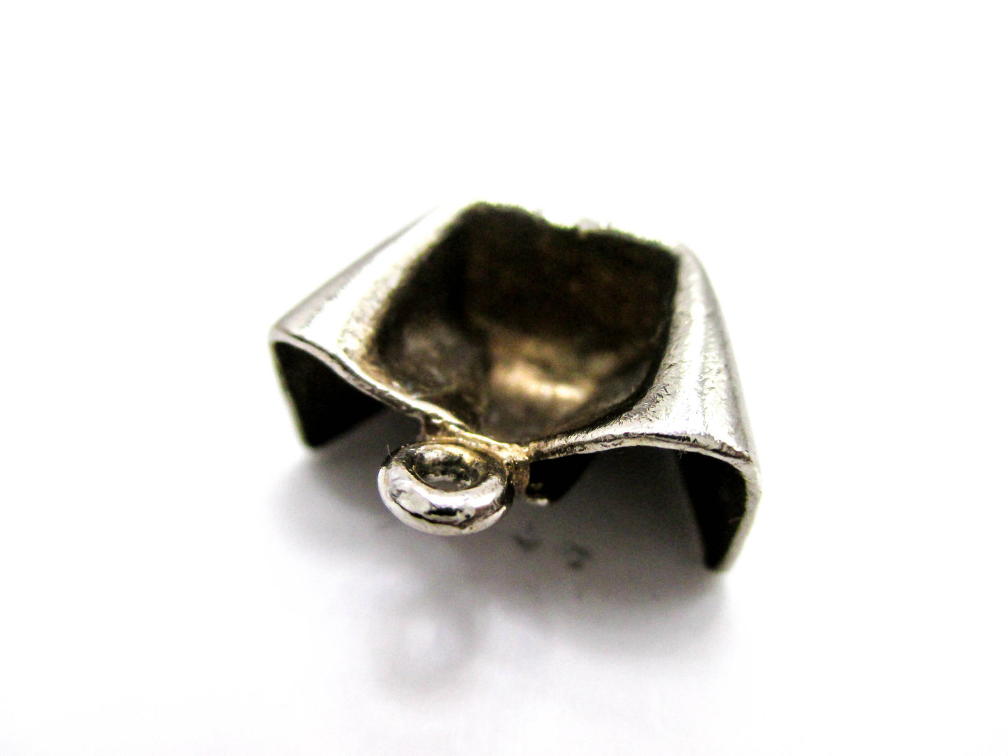 Vintage Nurses Cap Charm - Aged Silver