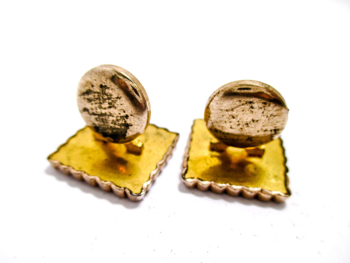 Victorian Goldstone Cuff Buttons - Antique Men's Jewelry