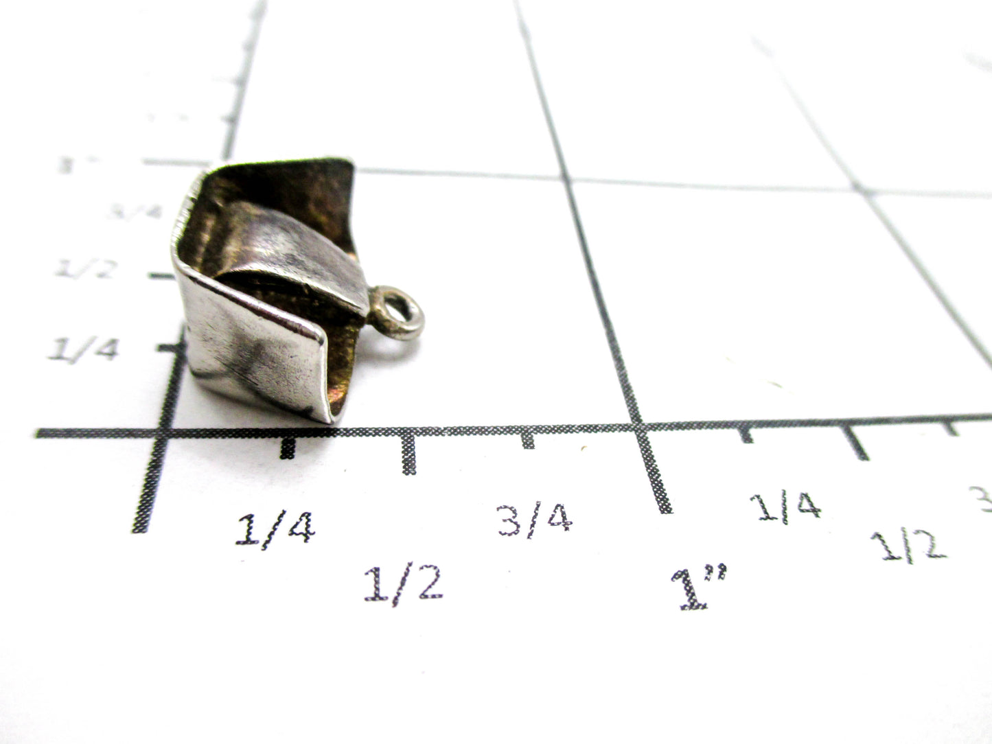 Vintage Nurses Cap Charm - Aged Silver