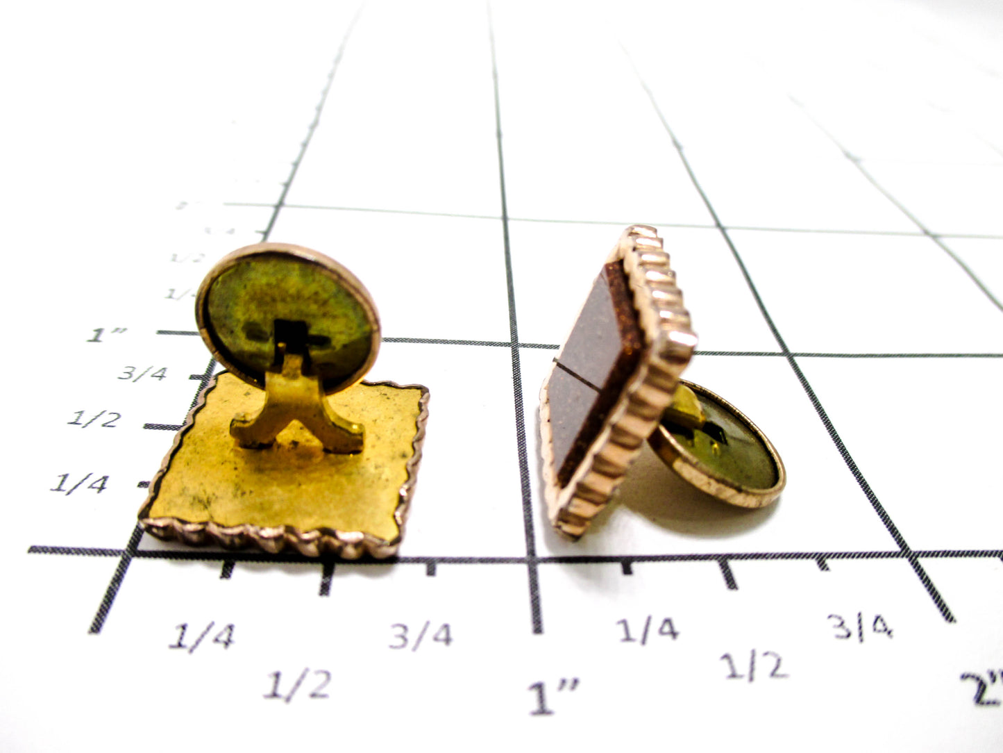 Victorian Goldstone Cuff Buttons - Antique Men's Jewelry