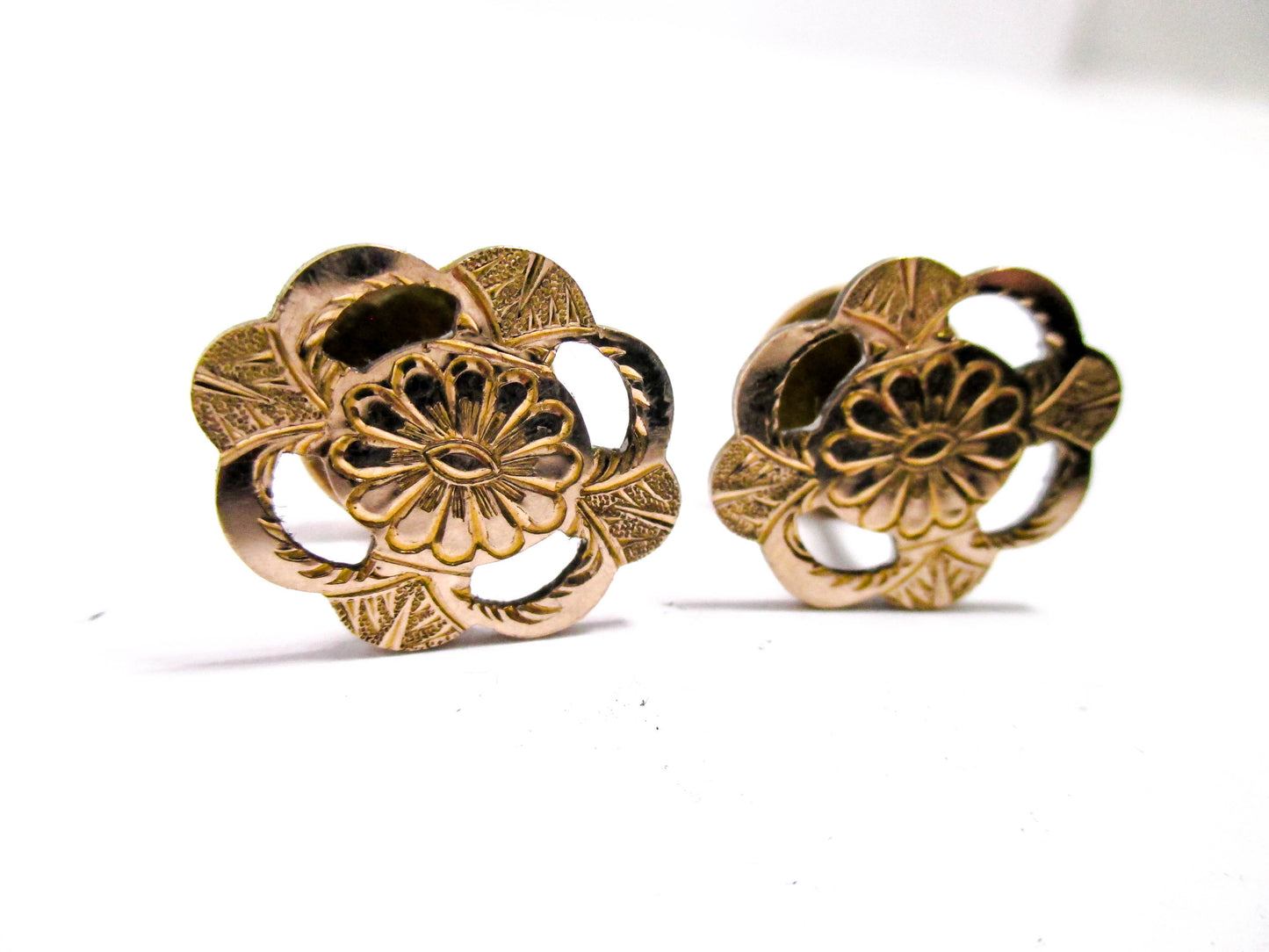 Victorian Edelweiss Cuff Buttons - Antique Floral Cufflinks