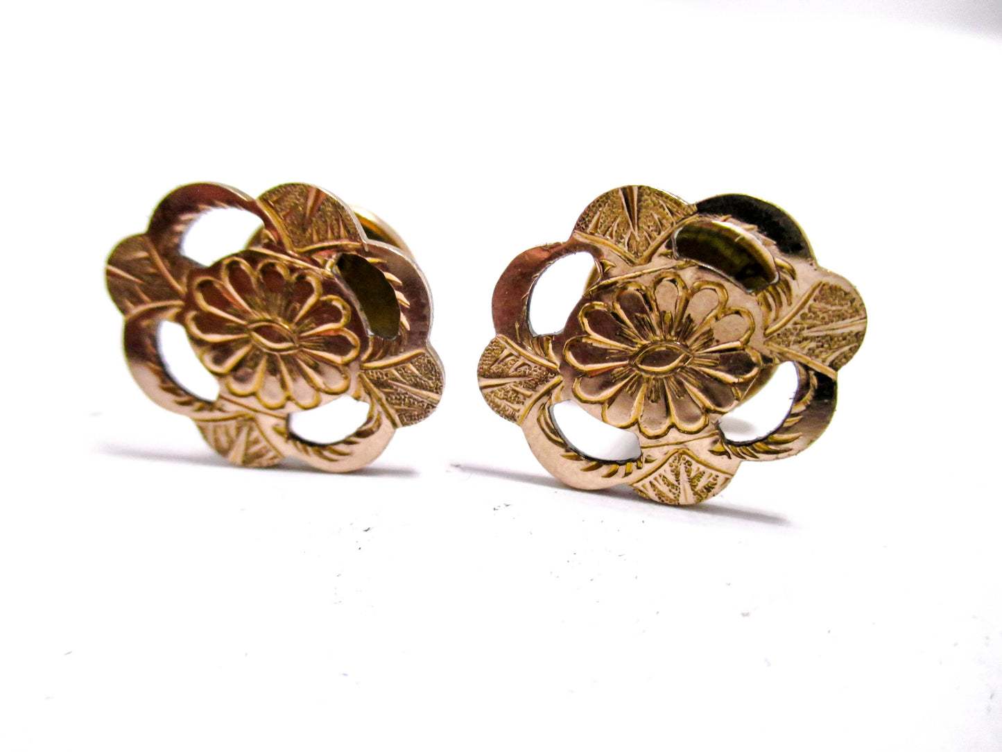 Victorian Edelweiss Cuff Buttons - Antique Floral Cufflinks