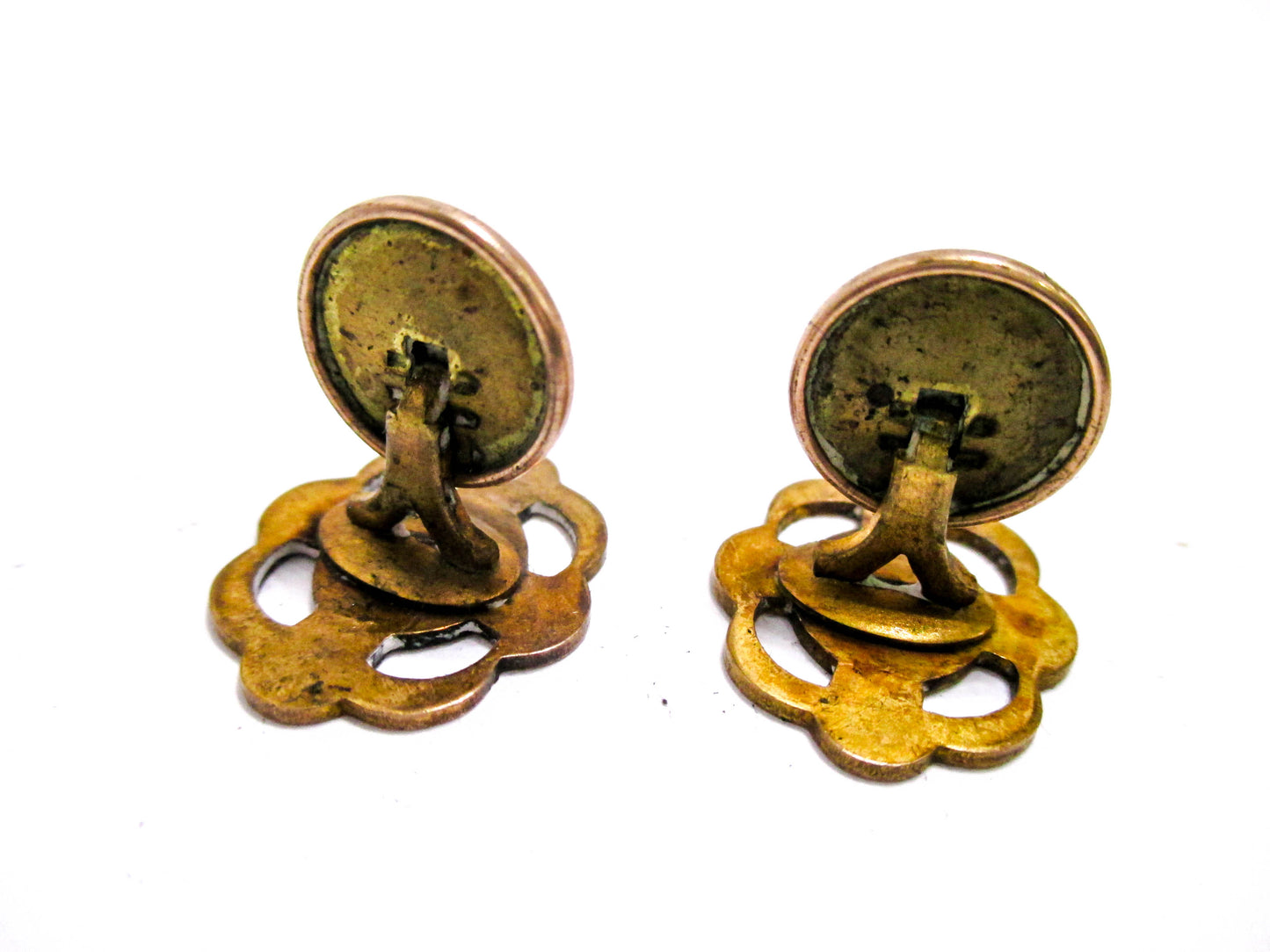 Victorian Edelweiss Cuff Buttons - Antique Floral Cufflinks