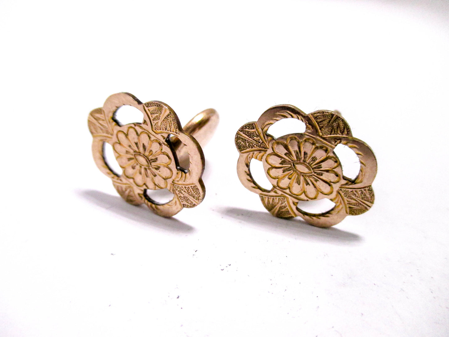 Victorian Edelweiss Cuff Buttons - Antique Floral Cufflinks