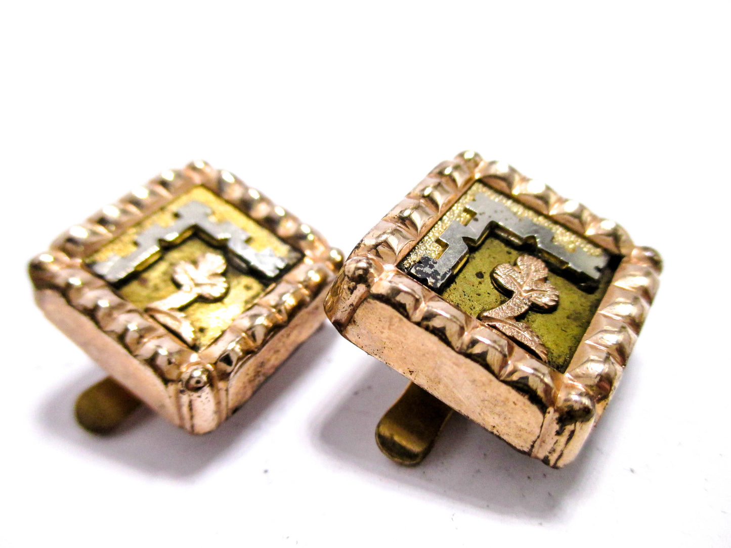 Victorian Tri-Gold Cuff Buttons- A Mimic of Back Hills Gold