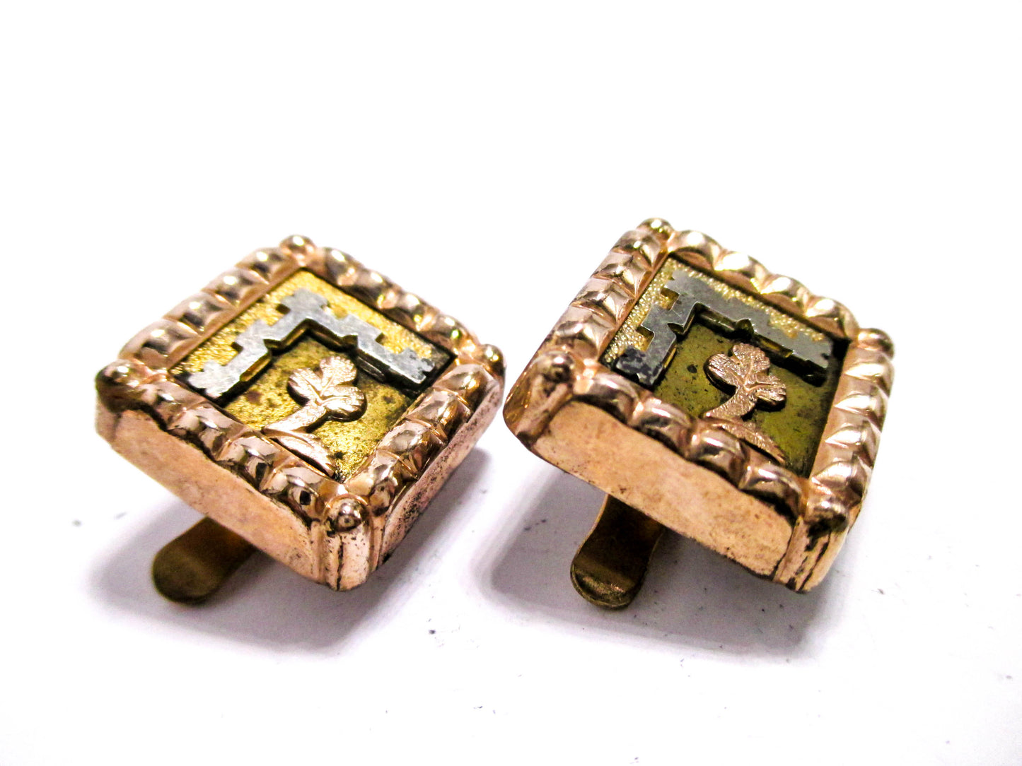 Victorian Tri-Gold Cuff Buttons- A Mimic of Back Hills Gold
