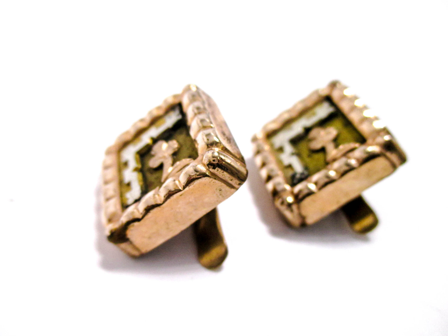 Victorian Tri-Gold Cuff Buttons- A Mimic of Back Hills Gold