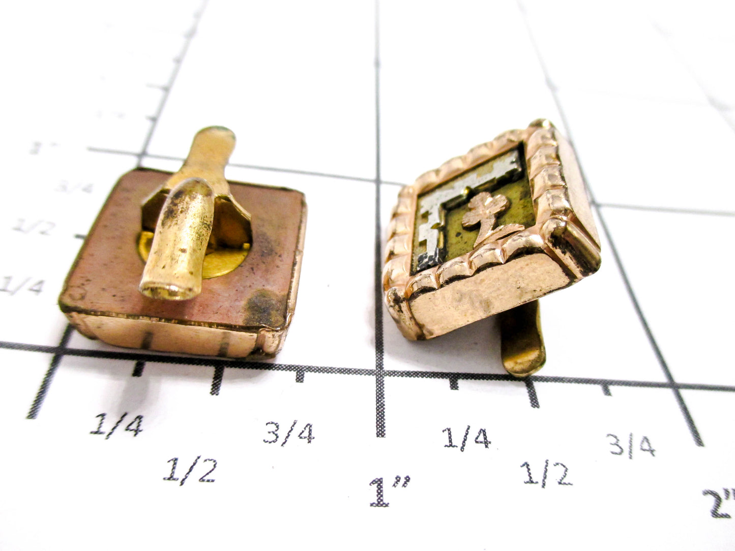Victorian Tri-Gold Cuff Buttons- A Mimic of Back Hills Gold