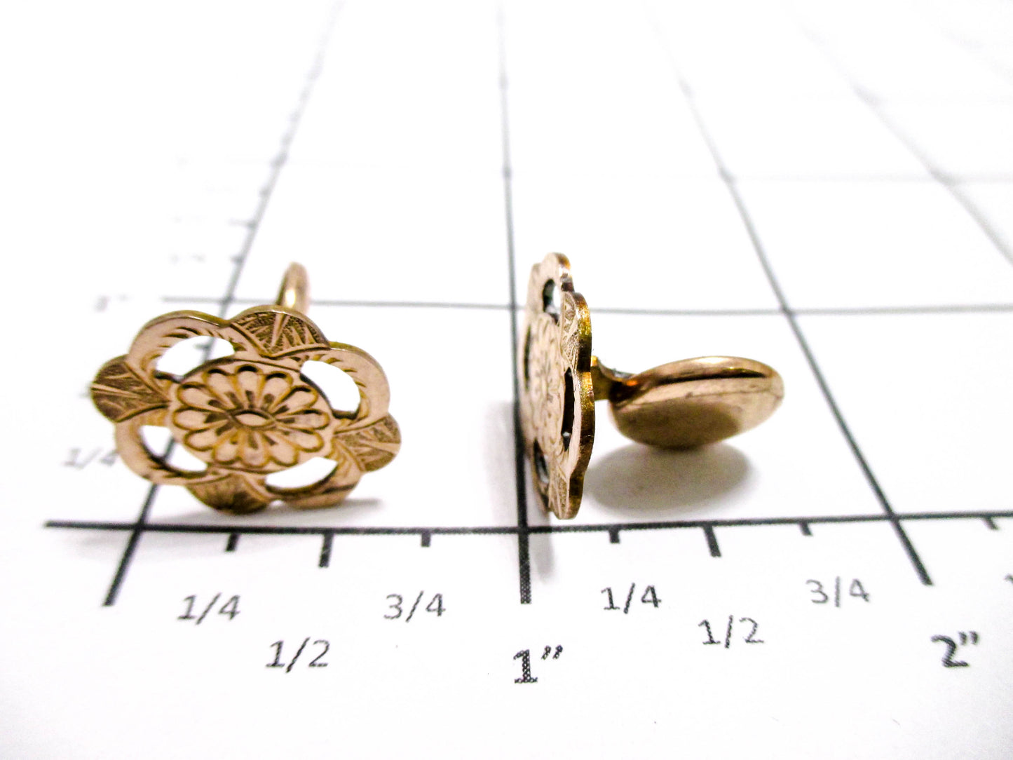 Victorian Edelweiss Cuff Buttons - Antique Floral Cufflinks