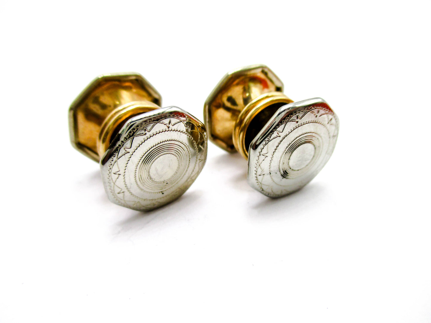 1920s Gold Filled "STA LOKT" Security Tab Snap Cufflinks