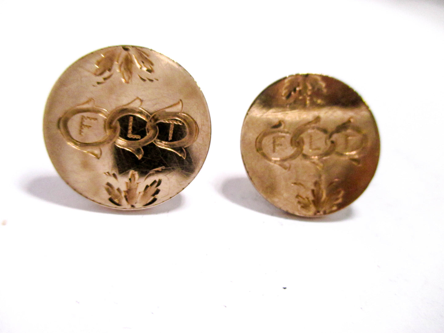 19th Century Odd Fellows Cuff Buttons - 3 Rings and FLT