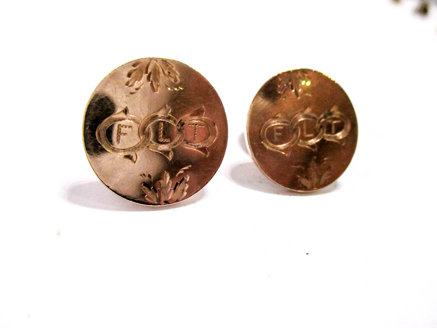 19th Century Odd Fellows Cuff Buttons - 3 Rings and FLT