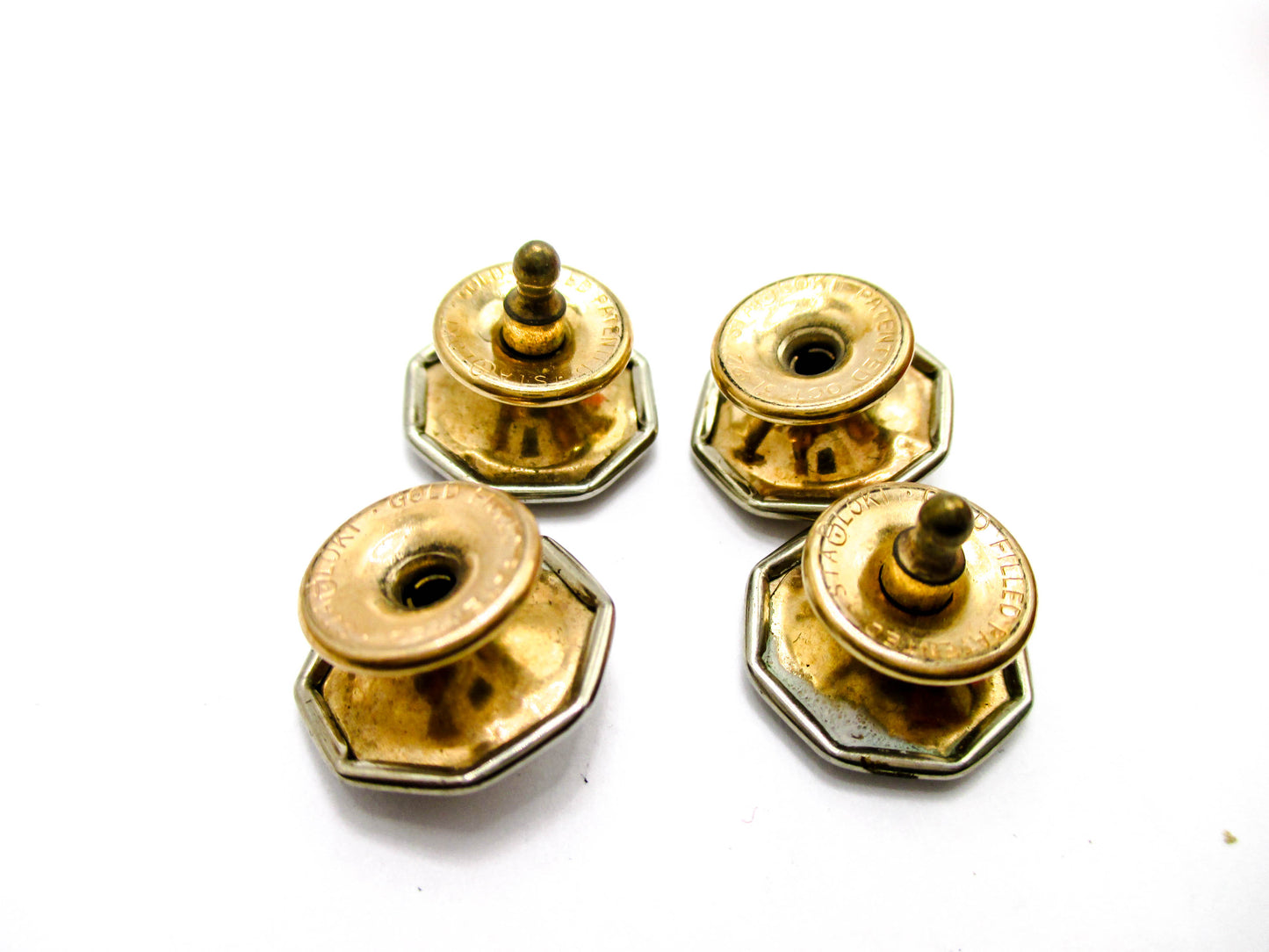1920s Gold Filled "STA LOKT" Security Tab Snap Cufflinks