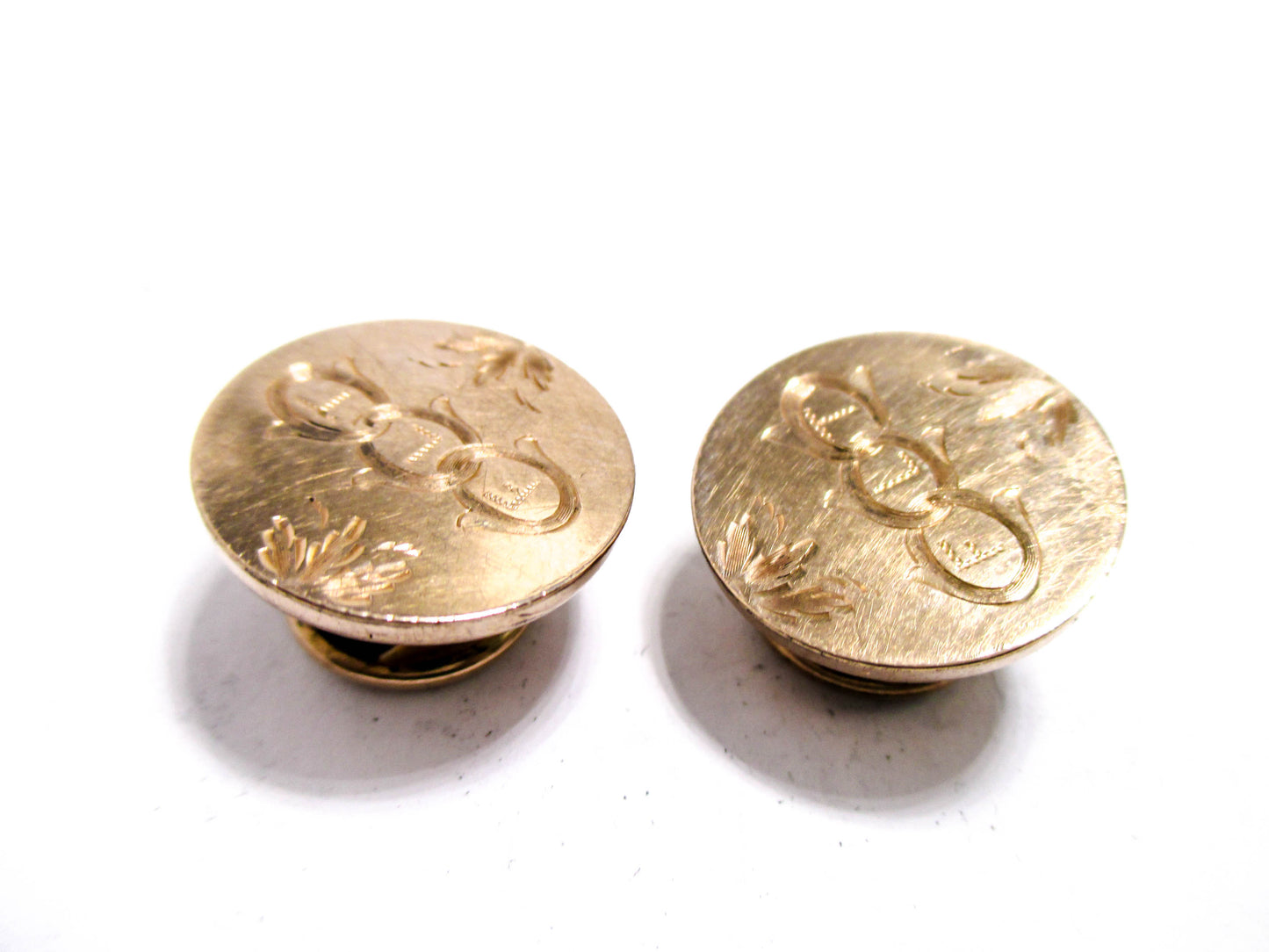 19th Century Odd Fellows Cuff Buttons - 3 Rings and FLT