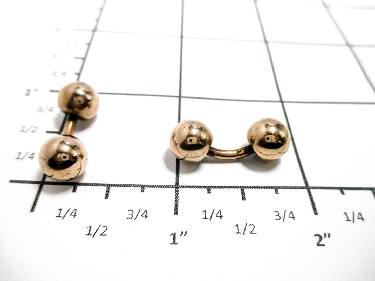 Victorian Barbell Cufflinks -  Rolled Gold Beautiful
