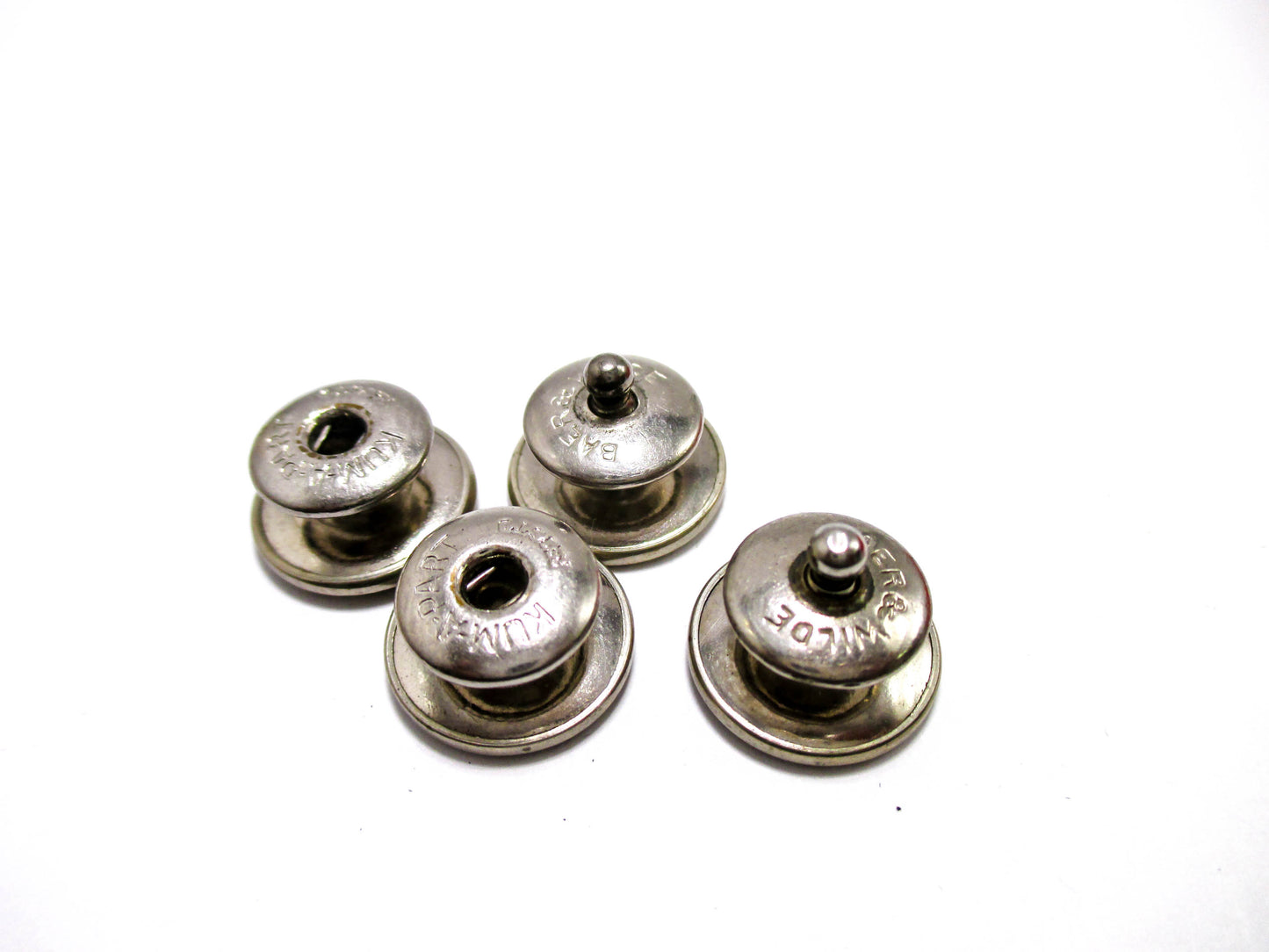 1920s Silver Tone Snap Cufflinks - Kum-A-Part Baer &amp; Wilde