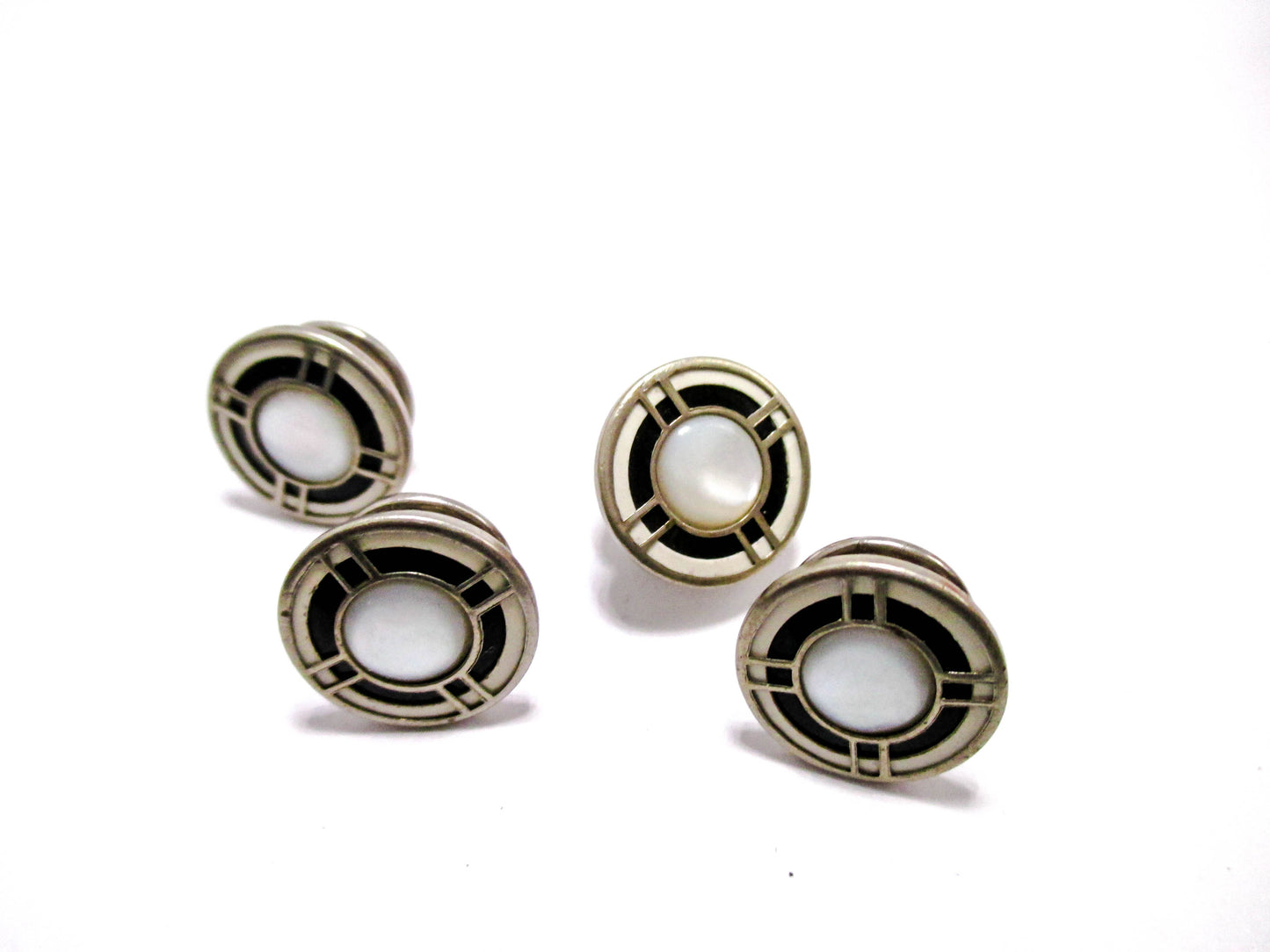 1920s Silver Tone Snap Cufflinks - Kum-A-Part Baer &amp; Wilde