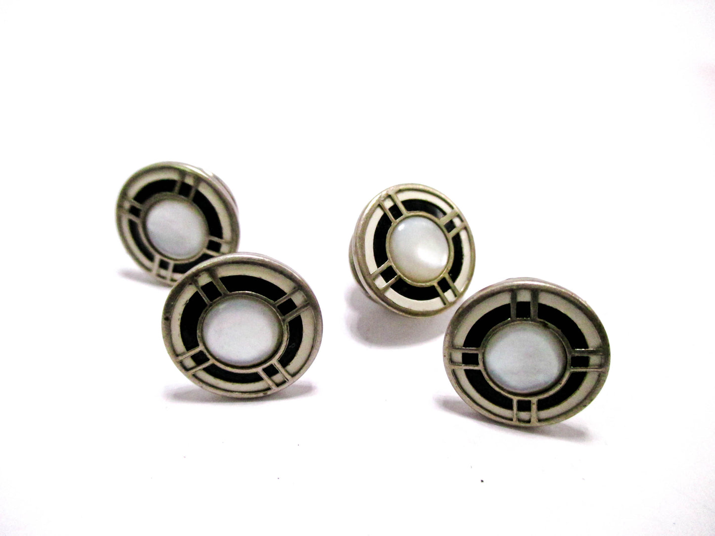 1920s Silver Tone Snap Cufflinks - Kum-A-Part Baer &amp; Wilde