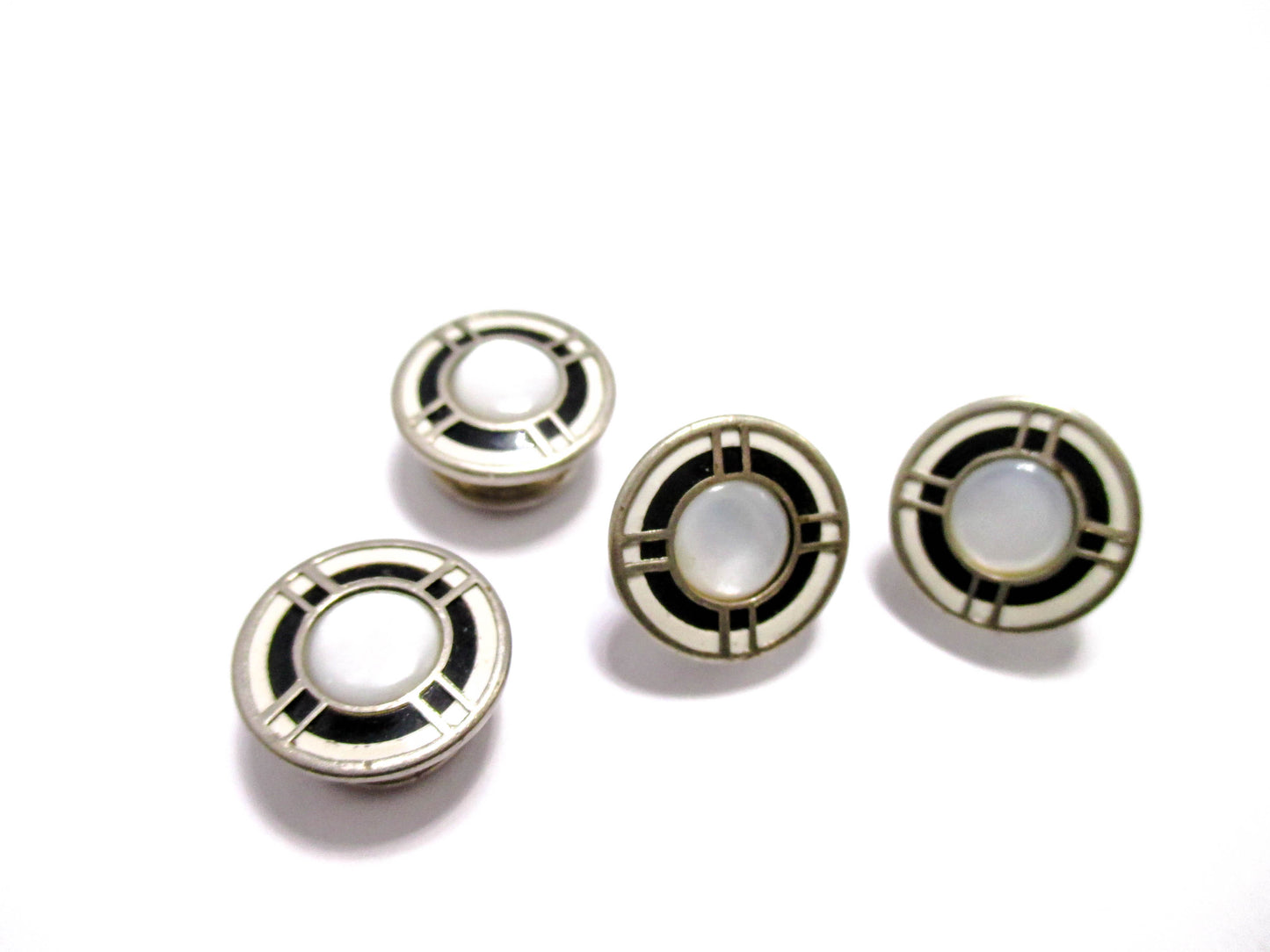 1920s Silver Tone Snap Cufflinks - Kum-A-Part Baer &amp; Wilde