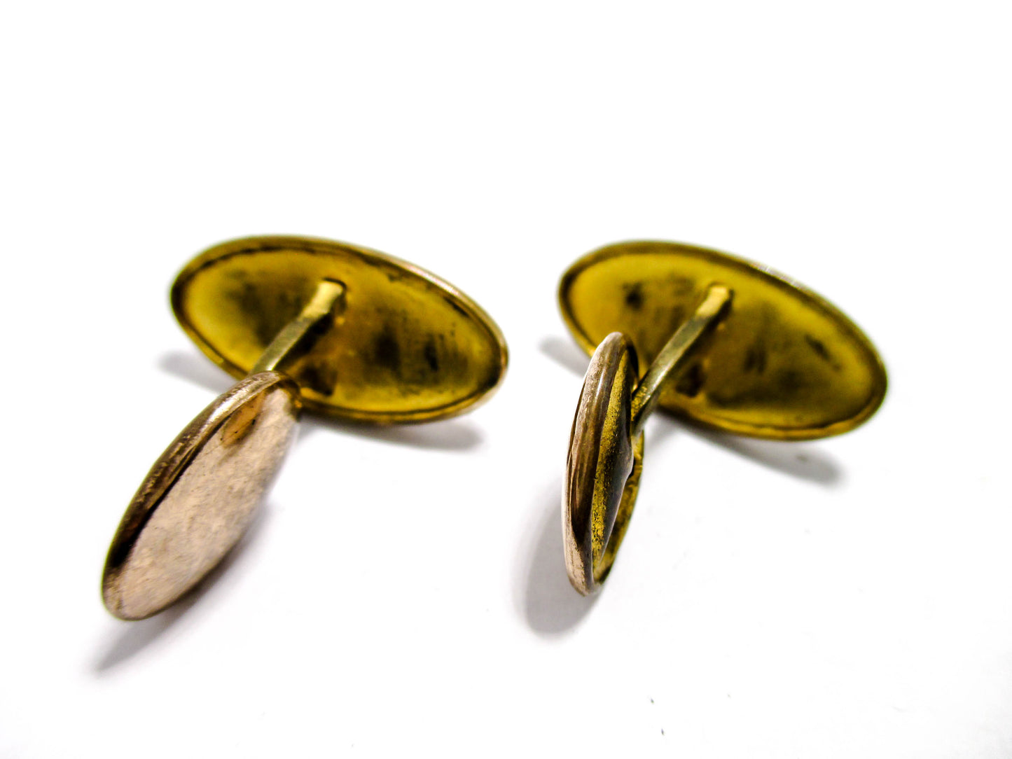 Edwardian Cufflinks - Faceted Amethyst Glass Centers and Accents