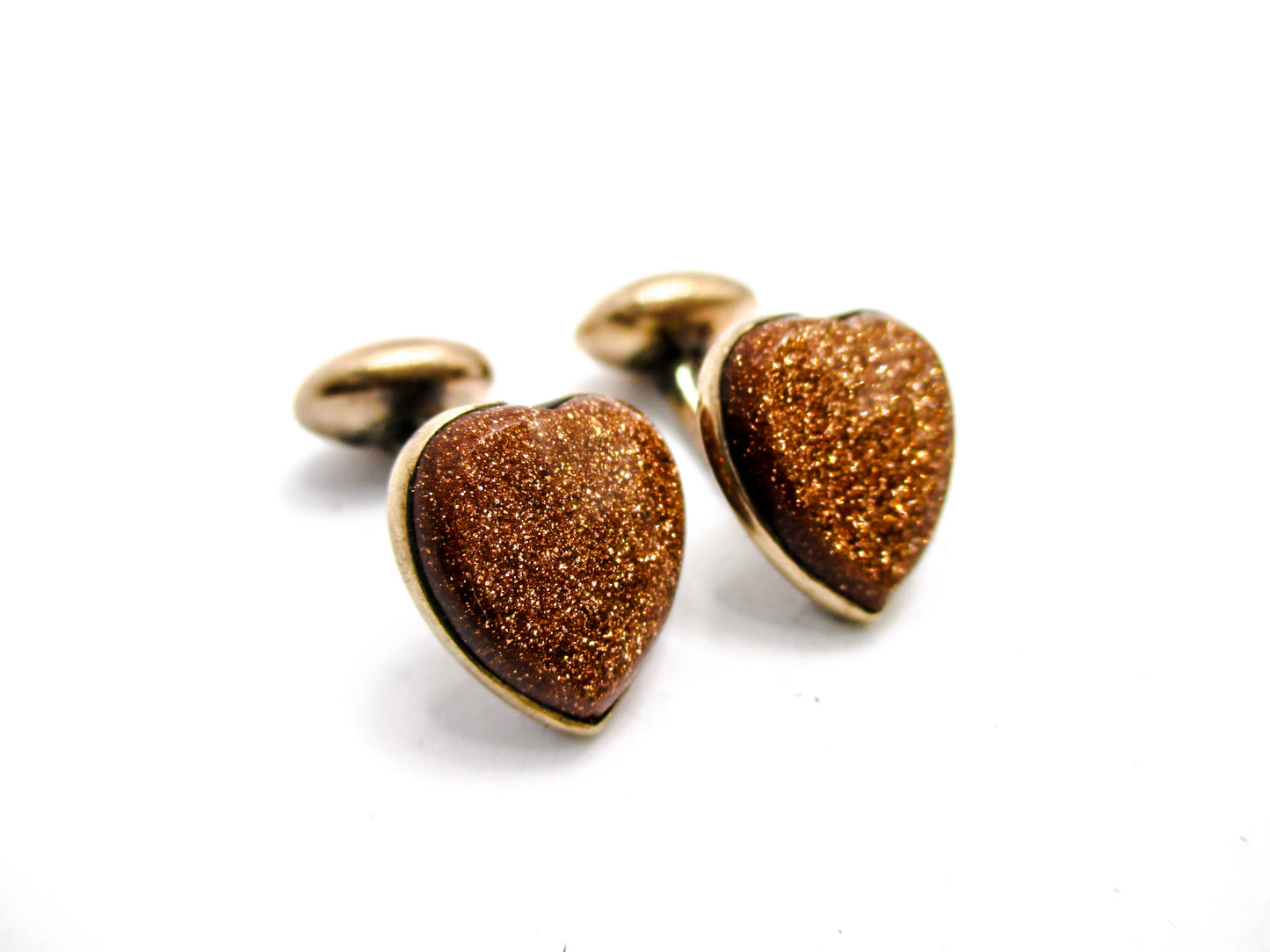 Victorian Heart Cuff Buttons - Exquisite 1800s Women's Cufflinks