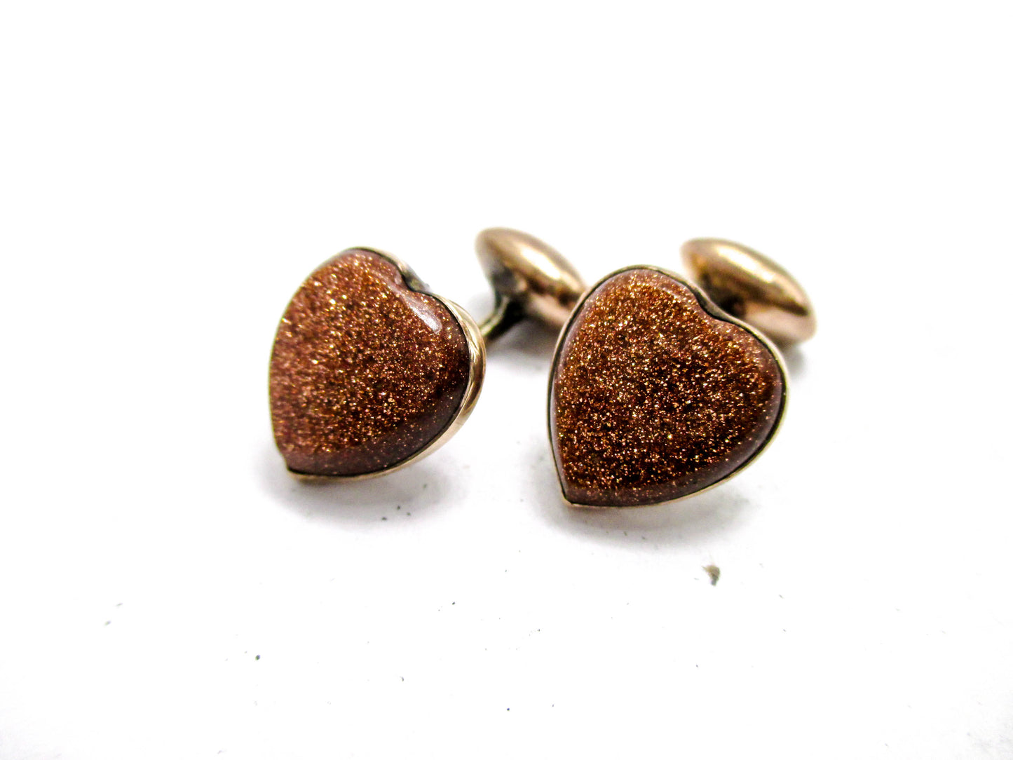 Victorian Heart Cuff Buttons - Exquisite 1800s Women's Cufflinks
