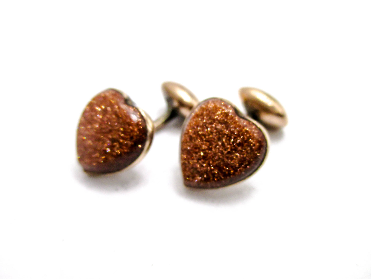 Victorian Heart Cuff Buttons - Exquisite 1800s Women's Cufflinks